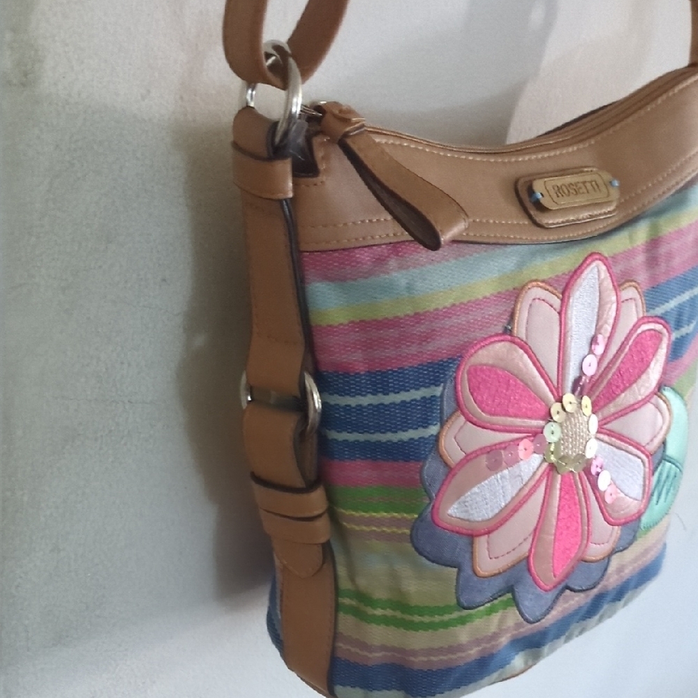 Rosetti Colorful Striped Floral Shoulder Bag - Picture 8 of 11